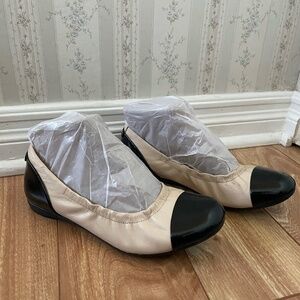 Clarks Rena Jazz Cap-Toe Flats – Black & Cream, Women’s Size 6, Work Shoes